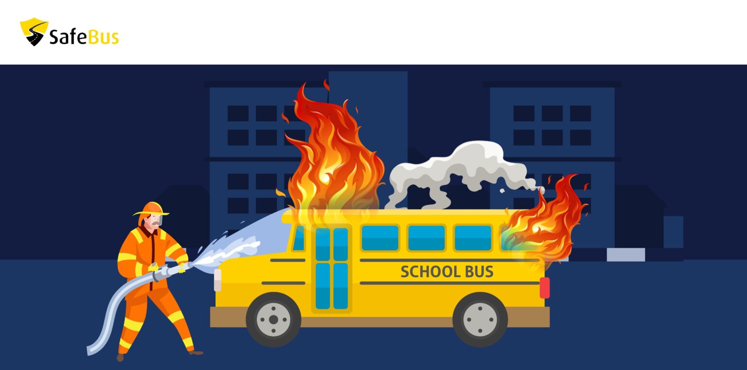 Acting in an emergency What to do when a school bus catches fire?